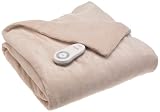 Sunbeam Royal Elegance Microplush Heated Throw, Sand