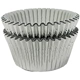 Regency Wraps Baking Cups for Cupcakes and Muffins, 32-Count, Standard, Festive Silver Foil