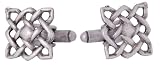 Celtic Square Woven Design in Silver Pewter Cuff Links with Gift Box