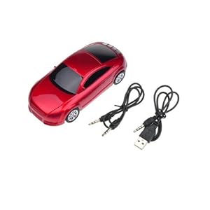 Red Stylish Rechargeable Car Shape FM Radio TF MMC Card Music Player Speaker Red Stylish Rechargeable Car Shape FM Radio TF MMC Card Music Player Speaker