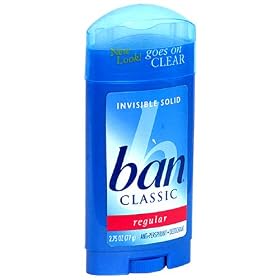 Ban Classic Anti-Perspirant & Deodorant, Invisible Solid, Regular , 2.75 oz (77 g)
