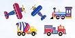 Trains, Planes & Trucks Wallies Mural Olive Kids