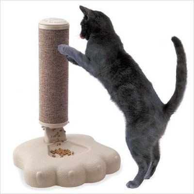 Good Pet Stuff Cat Scratch Feeder – White