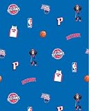 NBA Detroit Pistons Basketball Blue Print Fleece Fabric by the yard