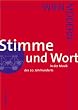 Stimme und Wort in der Musik des 20. Jahrhunderts