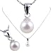 Freshwater Cultured Round Shape 6-6.5mm White Pearl Pendant, 16" Sterling Silver 1MM Cable Chain