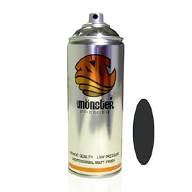 Monstercolors Premier Smooth Signal Black 400ml aerosol spray paint