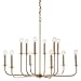 Arteriors 89416 - Metal Chandelier - 12 Light - Brushed Nickel Finish - Breck Collection