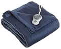 Sunbeam Royal Nights Heated Blanket, Twin, Navy