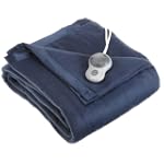 Sunbeam Royal Nights Heated Blanket, Twin, Navy