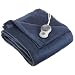 Sunbeam Royal Nights Heated Blanket, Twin, Navy