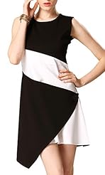 Girls Polyester  Colorblocking Above the Knee Round Neck Sleeveless Summer  Dress With Ruffles