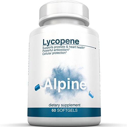 Alpine Nutrition Lycopene Supplement 10mg Softgels Natural Antioxidant for Cellular & Prostate Health - 60 Capsules