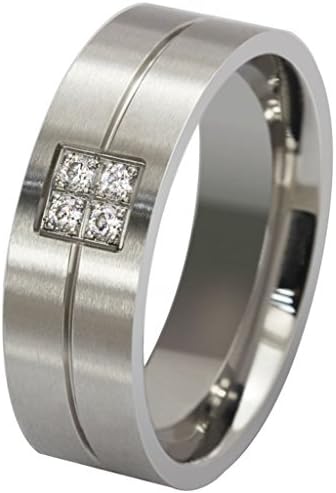 Aini Savoie Men's Comfort Fit Titanium Wedding Band Ring | Engagement Rings Size 10
