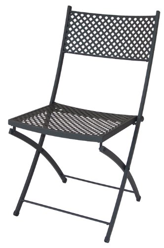 Klappstuhl Noble aus verzinktem Metall, schwarz