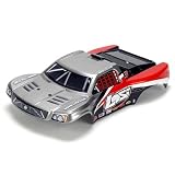 1 24 4WD Short Course Painted Body, Silver & Red by TEAMLOSI