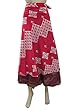 Boho Red Printed Sari Wrap Skirts Reversible Skirt