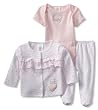 ABSORBA Baby-Girls born Print Bodysuit And Footed Pan Set With Knit Top