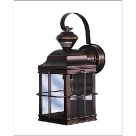 Heath Zenith SL-4144-AZ Motion-Sensing Four-Sided New-England Style Lantern, Antique... by Heath Zenith