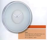 Frosted White Glass Metal Wall Clock