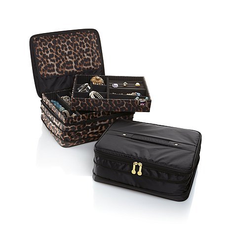 Joy Mangano Jewel Kit Duo 2-Tier Jewelry Box – Buy 1, Get 1 (Leopard/Black)