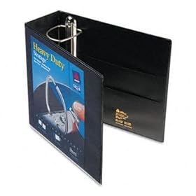 Nonstick Heavy-Duty EZD Reference View Binder, 4 Capacity, Black