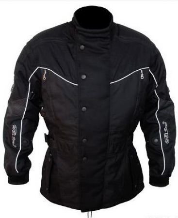 Motorradjacke, Textiljacke, schwarz + Halswärmer