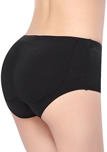 THANKSET Women's Silicone Padded Enhancer Panties Mesh Butt lift Shaper Black