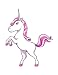 Children's Wall Decals - Cartoon White, Pink Unicorn - 12 inch Removable Graphic