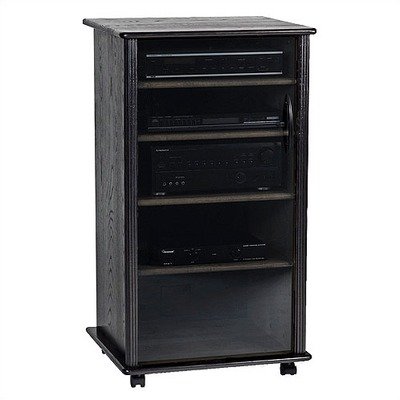Wood Technology Solid hardwood Audio Rack Cabinet in Black Ebony Finish