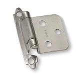 Laurey 28739 No Inset Face Mount Self-Closing Hinge, Satin Chrome, 2-Pack