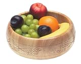 T&G"heritage" large salad bowl in hand carved hevea.10312.