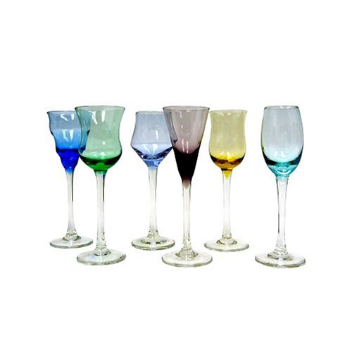 Block Crystal Kaleidoscope Cordial Glasses, Set of 6