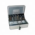 PM Company Products - PM Company - 3-in-1 Cash-Change-Storage Steel Security Box w/Key Lock, Pebble Beige - Sold As 1 Each - Self-counting pocket change tray on top tier. - Removable four compartment cash tray on lower tier. - Change tray automatically lifts with lid and is angled for easy coin access.