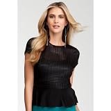 bebe Woven Ribbons Peplum Top
