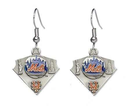 New York Mets Dangle Earrings - MLB Baseball Fan Shop Sports Team Merchandise