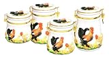 ROOSTER Latching AIRTIGHT 4 Canisters Set 3-D *NEW!!*
