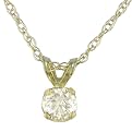 10K .05 ct.t.w. Diamond Solitaire Pendant with 18" Chain in Yellow Gold
