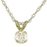 10K .05 ct.t.w. Diamond Solitaire Pendant with 18 Chain in Yellow Gold