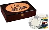 Triple Crown Poker Chip Set, 200 11.5 gram Clay Composite Chips w/Elegant Lacquer Finish Wood Case