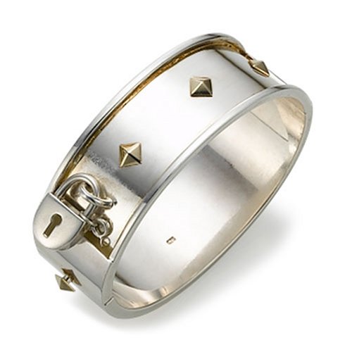 18k Gold and Sterling Silver Lock Bracelet