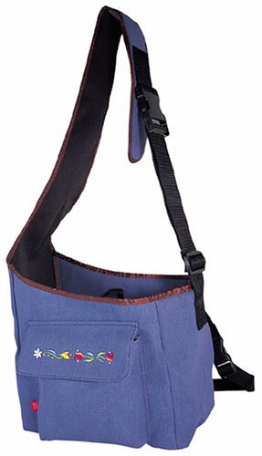 BIRDIE フラワーデニムキャリー L ブルー 1301