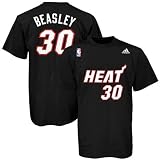 NBA adidas Miami Heat #30 Michael Beasley Black Net Player T-shirt (XX-Large)