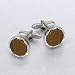 Tiger Eye Beveled Edge Round Cufflinks