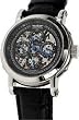 Perigaum Men's Squelette Stainless Steel Watch - Black Dial - P-0506-SSS