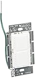 Lutron MA-L3L3-SW Maestro 300 Watt (top)/300 Watt (bottom) Single Pole Dual Dimmer, Snow by Lutron [