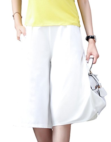 レディース パンツ ズボン スラックス ワイドレッグパンツ キュロット 夏 ポリエステル リボン 美脚 ビーチ リゾート レジャー 通勤 パーティ 結婚式 2次会 エレガント 水着 可愛いスカーフ付き KK603