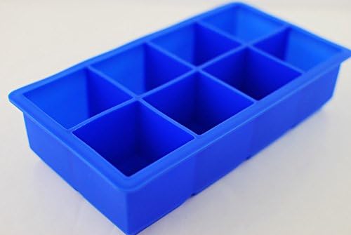 Cotiv Blue 8-Cavity Jumbo Cube Silicone Ice Tray, 2-Inch CTV-00002