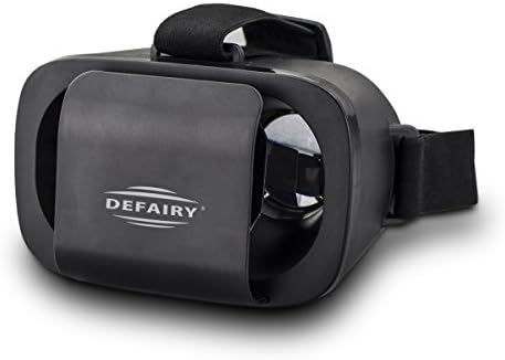 DEFAIRY Portable Plastic Virtual Reality Headset Google Cardboard VR Helmet 3D VR Glasses with Immersive Viewing Experience for iPhone Samsung One Plus LG HTC, Black