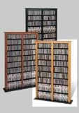 Oak Finish Double Width Barrister Media Storage Tower By Prepac Furniture